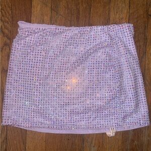 Oh Polly Lavender Sequin Mini Skirt